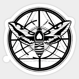 Moth totem geometrical design | Ink tattoo style Sticker